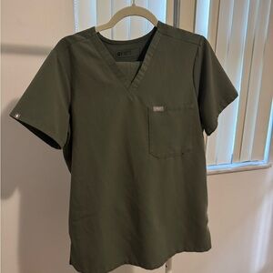 Figs Hunter Green V-Neck Scrub Top